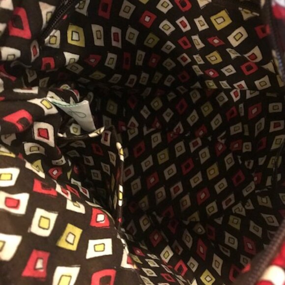 VERA BRADLEY PUCCINI 2008 RETIRED PATTERN PINK & BROWN QUILTED MCM-MOD HANDBAG - Picture 7 of 8